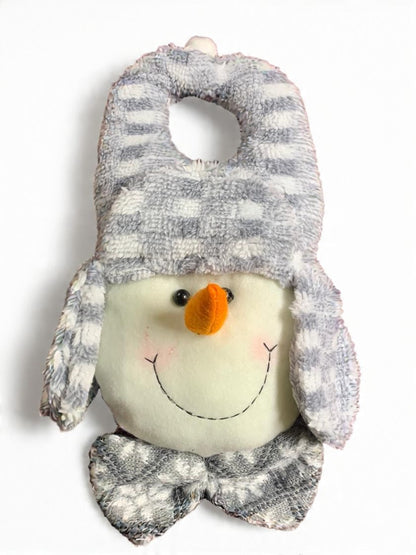 Adorno Colgante De Navideño Pascuero Y Muñeco De Nieve Gris