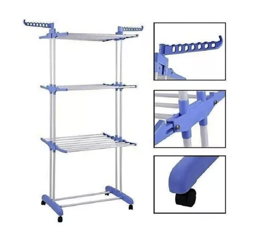 Tendedero Plegable con Barra Superior Extensible 3 Niveles