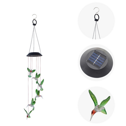 Carillón De Viento Luz Led Solar Colgante Variedad Diseños