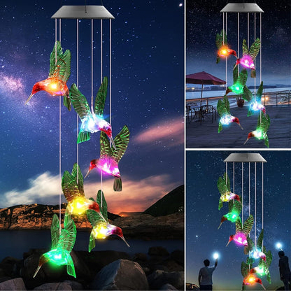 Carillón De Viento Luz Led Solar Colgante Variedad Diseños