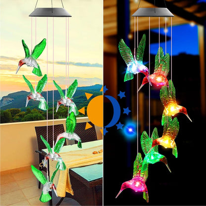 Carillón De Viento Luz Led Solar Colgante Variedad Diseños