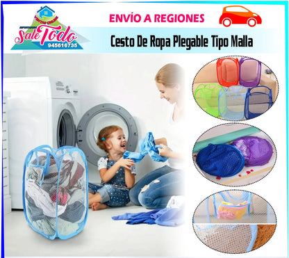 Cesto de Ropa Plegable Tipo Malla C30656