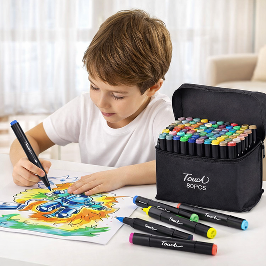 Rotuladores Doble Punta Profesionales 24, 48, 80, 120, 168 y 262 Piezas con Estuche