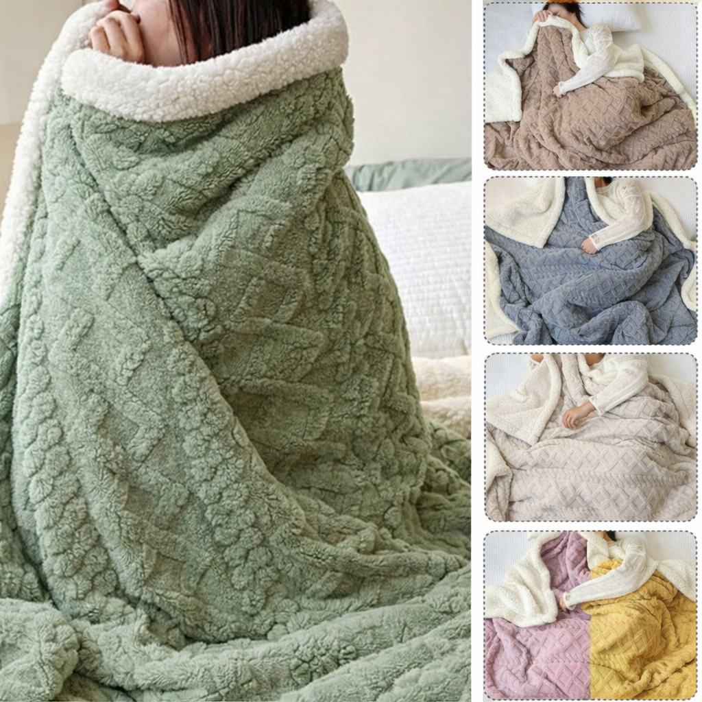 Frazada Sherpa Térmica Trenzada – 2 y 2.5 Plazas | Varios Colores