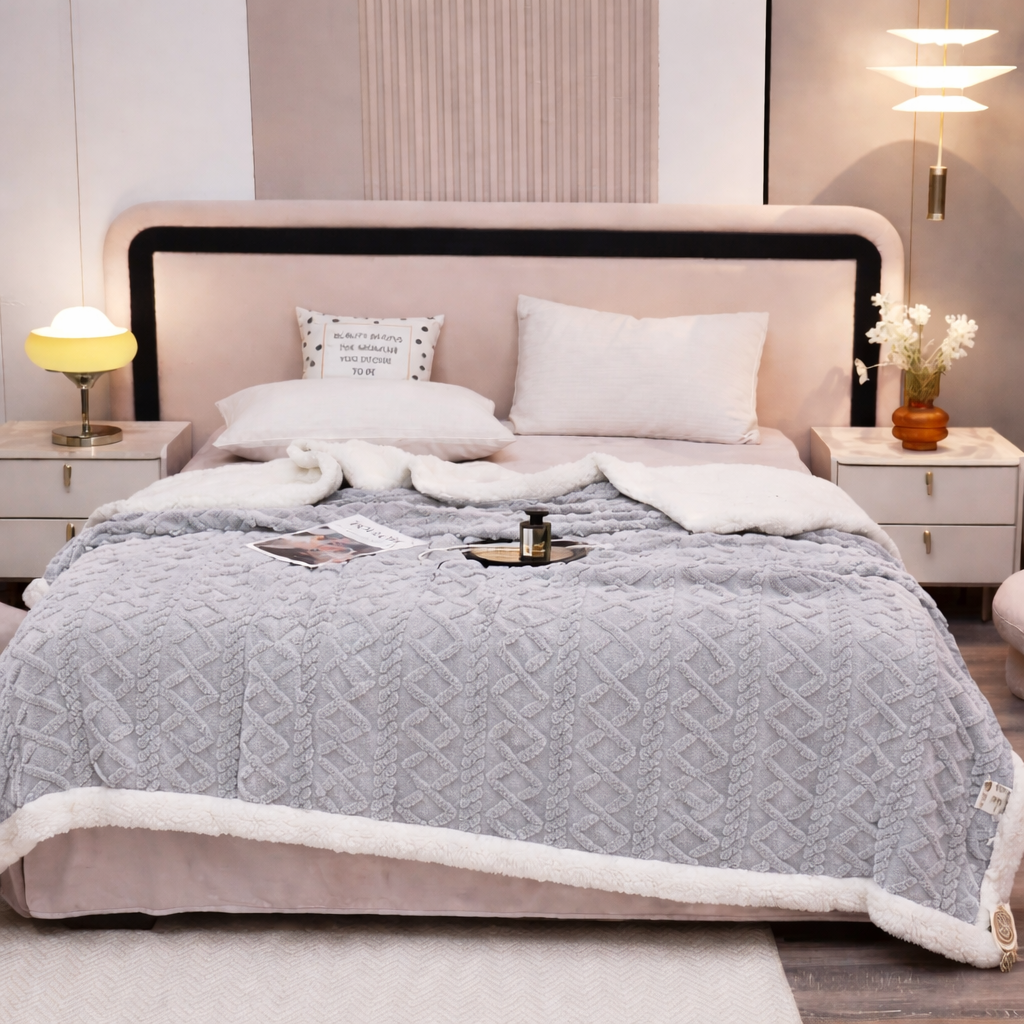 Frazada Sherpa Térmica Trenzada – 2 y 2.5 Plazas | Varios Colores