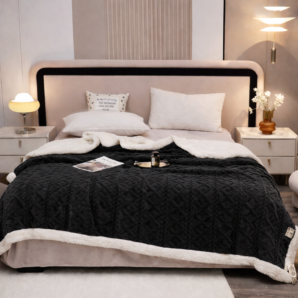 Frazada Sherpa Térmica Trenzada – 2 y 2.5 Plazas | Varios Colores