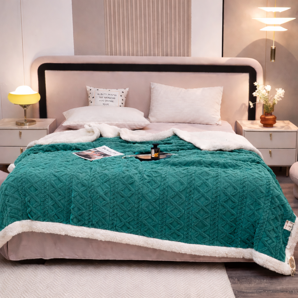 Frazada Sherpa Térmica Trenzada – 2 y 2.5 Plazas | Varios Colores