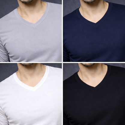 Camiseta Bambú Hombre Manga Larga Cuello V Y Cuello Redondo