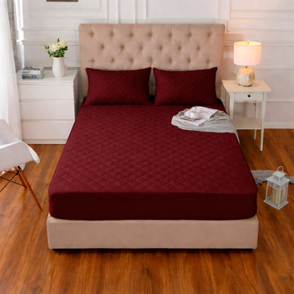 Cubre Colchón Impermeable Ajustable con Fundas Almohada – 1.5, 2 y 2.5 Plazas