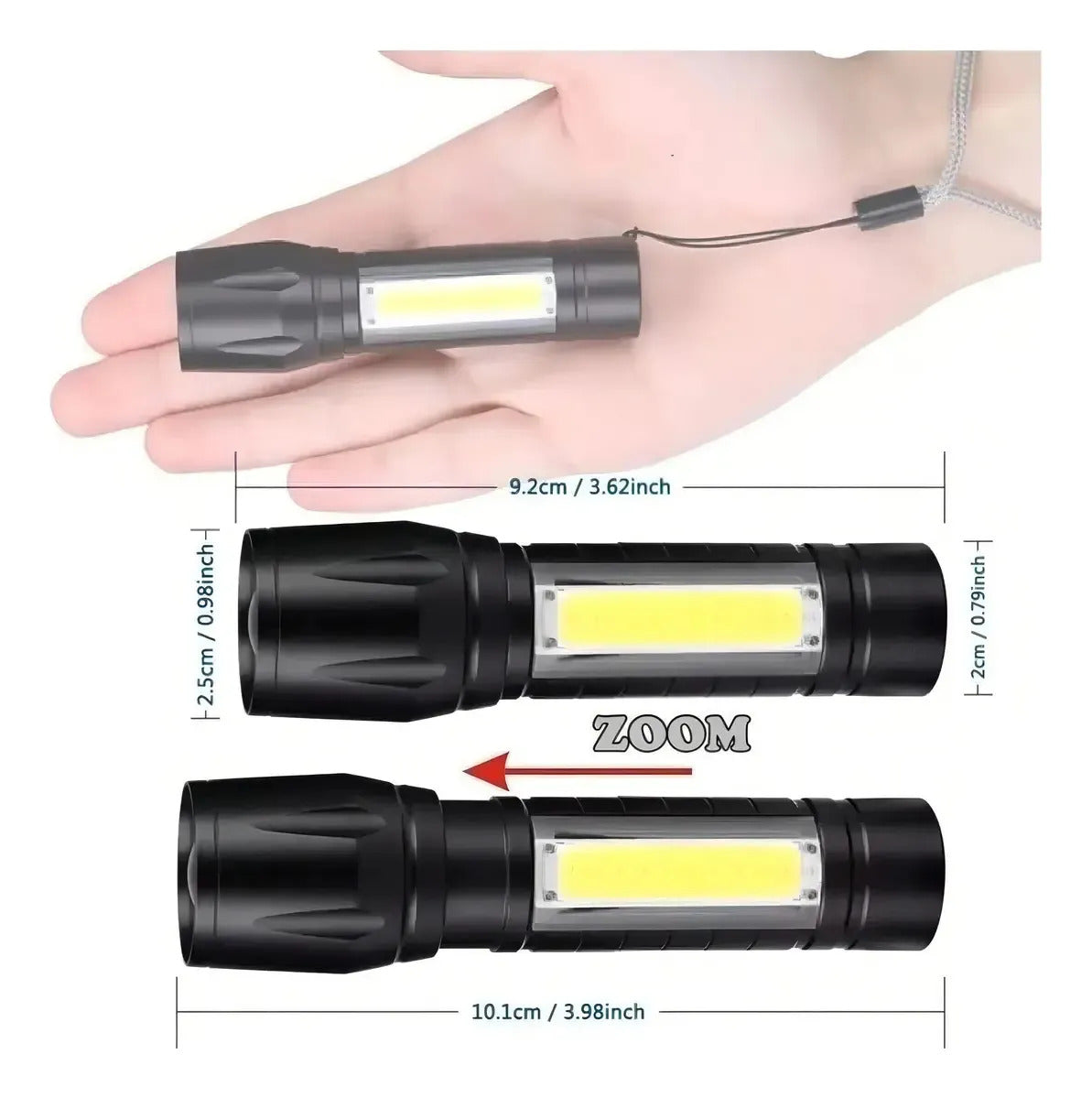 Mini Linterna Led Linterna Táctica Linterna Recargable Usb