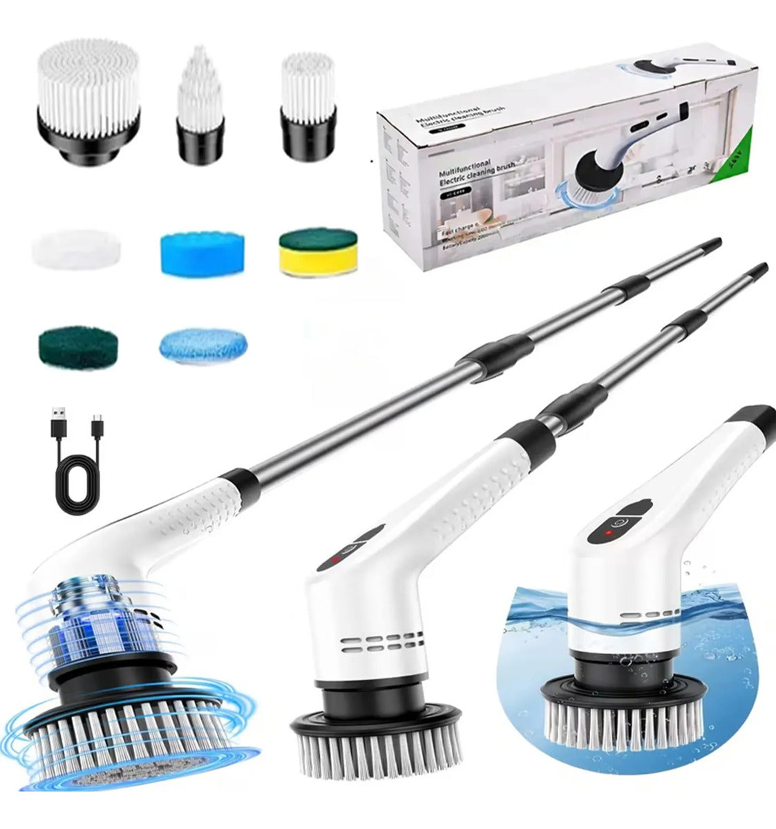 Cepillo Electrico Limpieza Multiuso Hogar Inalambrico 7 En 1
