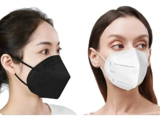 Mascarillas De Protección Kn95 Colores Blanco y Negro, Pack de 10, 50 y 100 unidades