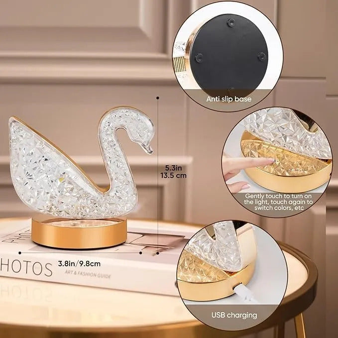 Lampara Escritorio Luz Led Decorativa Cisne Luna Estrella