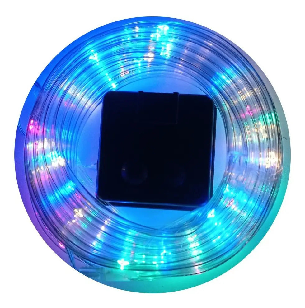 Manguera Luces Led Solar 20m Multicolor Navidad Decoración