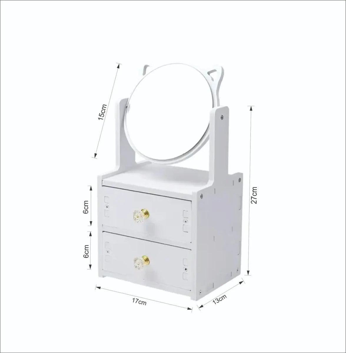 Organizador Cajón Maquillaje Con Espejo 2 Cajones
