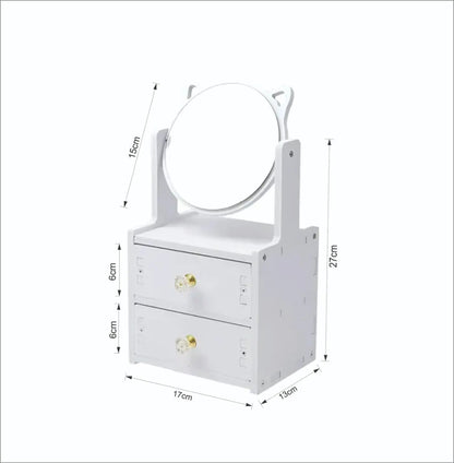Organizador Cajón Maquillaje Con Espejo 2 Cajones