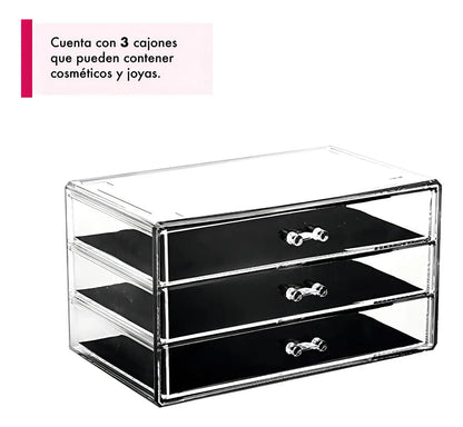 Organizador Acrilico Cosmeticos  Maquillaje Joyas Espejo