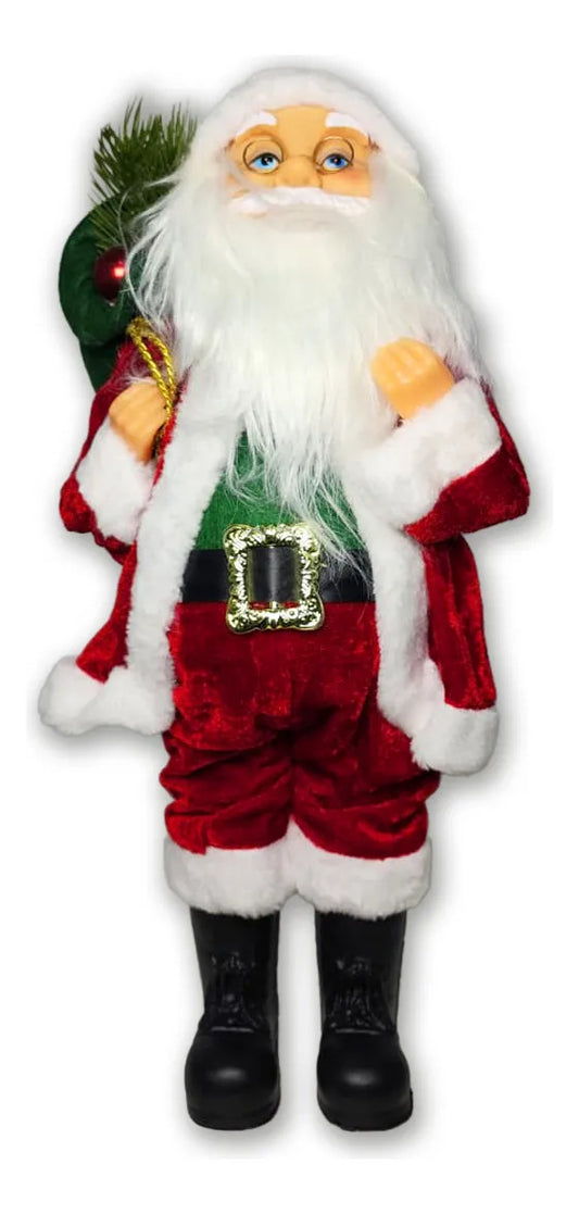 Figura Realista Viejito Pascuero 45cm Decoración Navideña