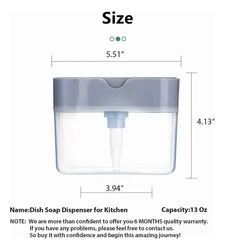 Dispensador De Lava Lozas Manual Para Cocina + Esponja