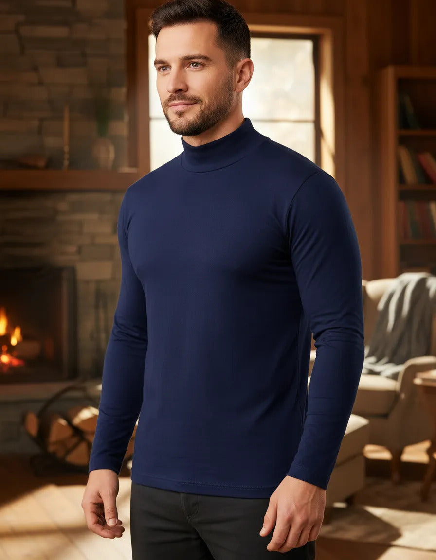 Camiseta Bambú Hombre Cuello Alto Primera Capa Slim Fit