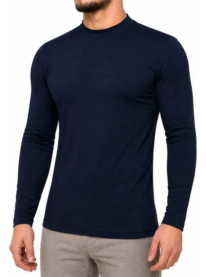 Camiseta Primera Capa Polar Hombre Cuello Semi Alto Slim Fit