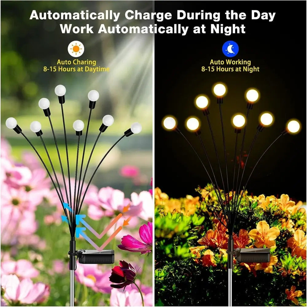 Pack 2 Luces LED Solares Luciérnaga 6 LED – Decoración para Jardín