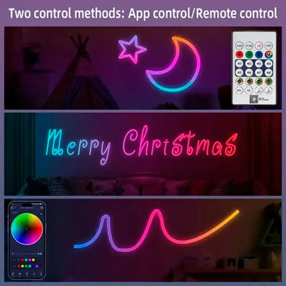 Tira LED Neón RGB Magic 5M IP67 USB con Bluetooth y Control