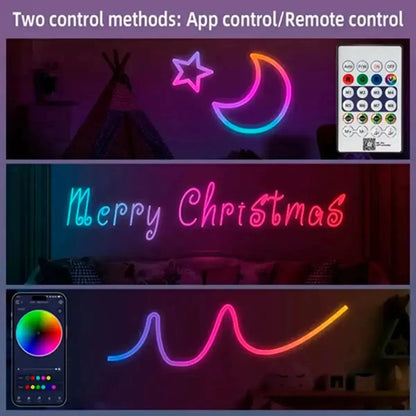 Tira LED Neón RGB Magic 5M IP67 USB con Bluetooth y Control
