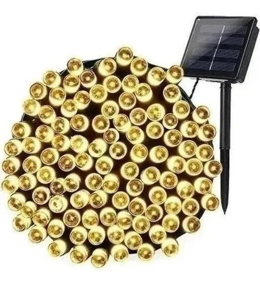 Luces Guirnalda Solares Navidad 100 Led 10m Decoración Navidad