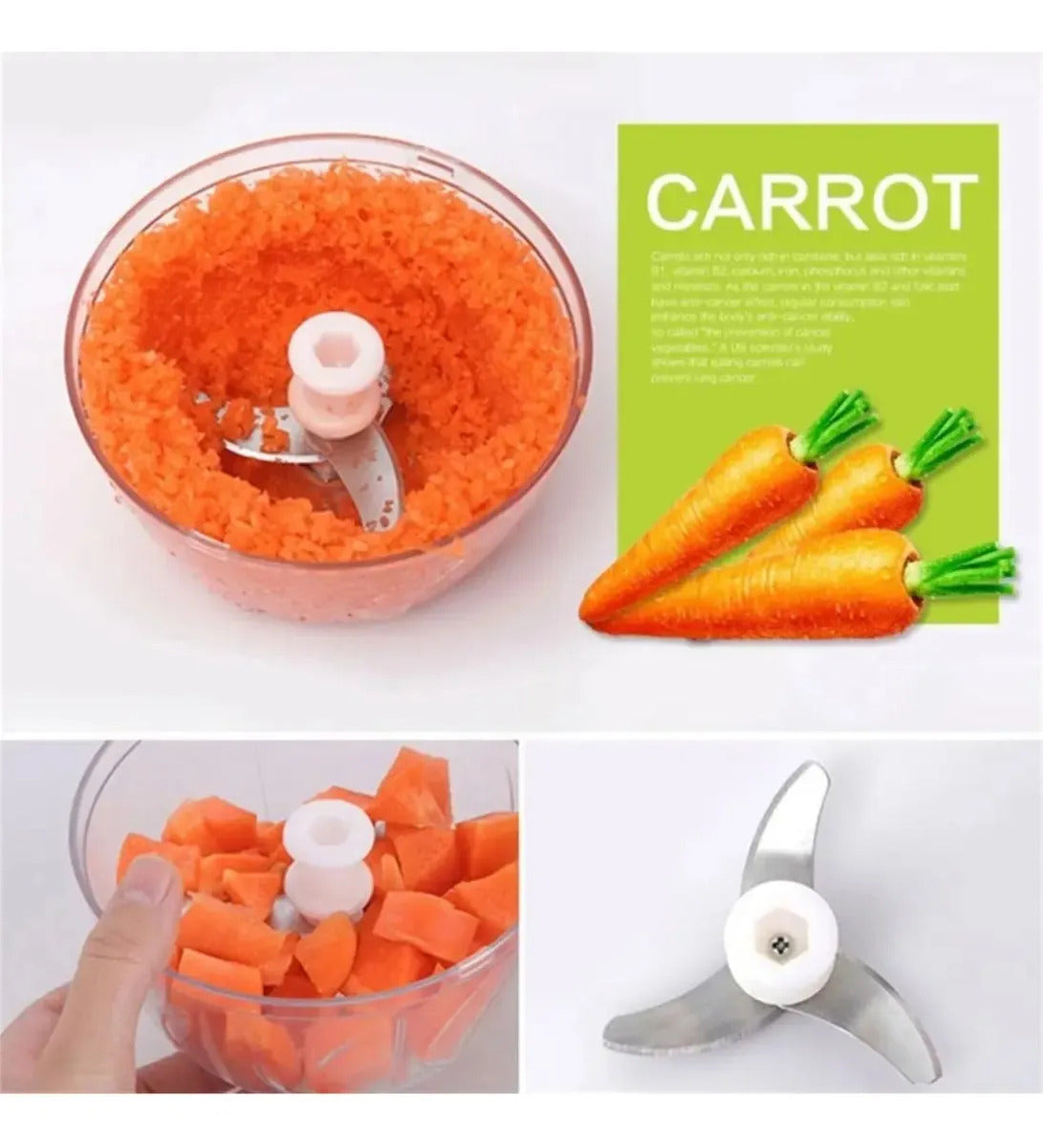 Mini Picador Verduras Cortador Cebolla Manual Ajo Vegetal