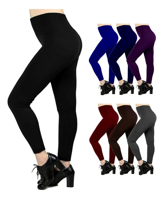 Calza Panty Leggins Polar Mujer Cintura Alta Elastizada
