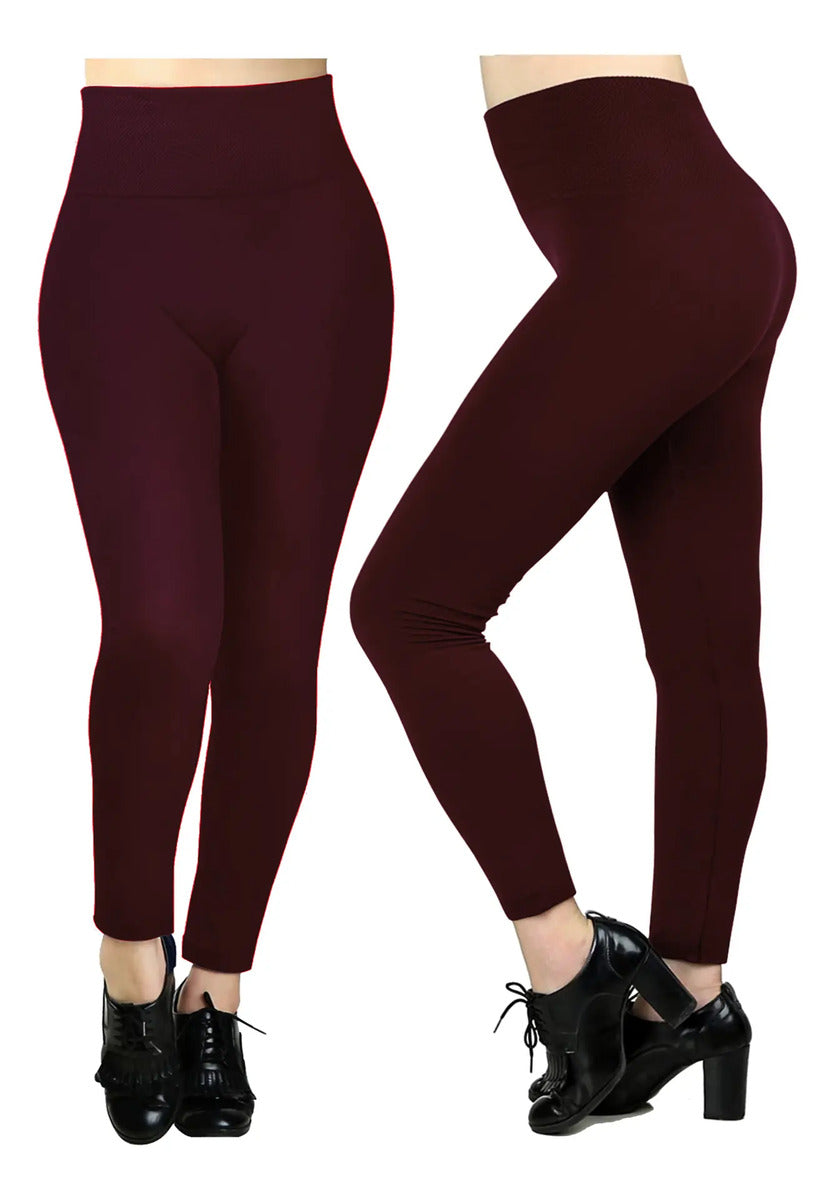 Calza Panty Leggins Polar Mujer Cintura Alta Elastizada