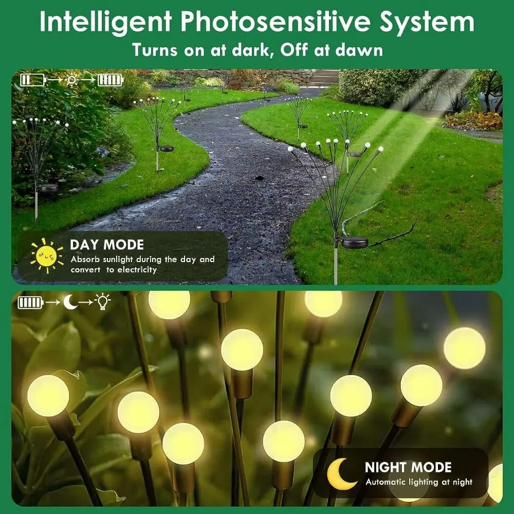 Pack 2 Luces LED Solares Luciérnaga 6 LED – Decoración para Jardín
