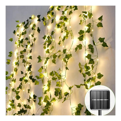 Guirnalda Hiedra Artificial Led Solar 1.8x1m Jardín Navidad