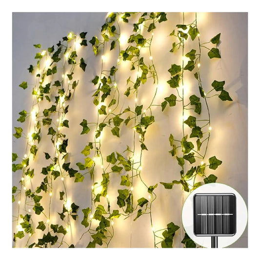 Guirnalda Hiedra Artificial Led Solar 1.8x1m Jardín Navidad
