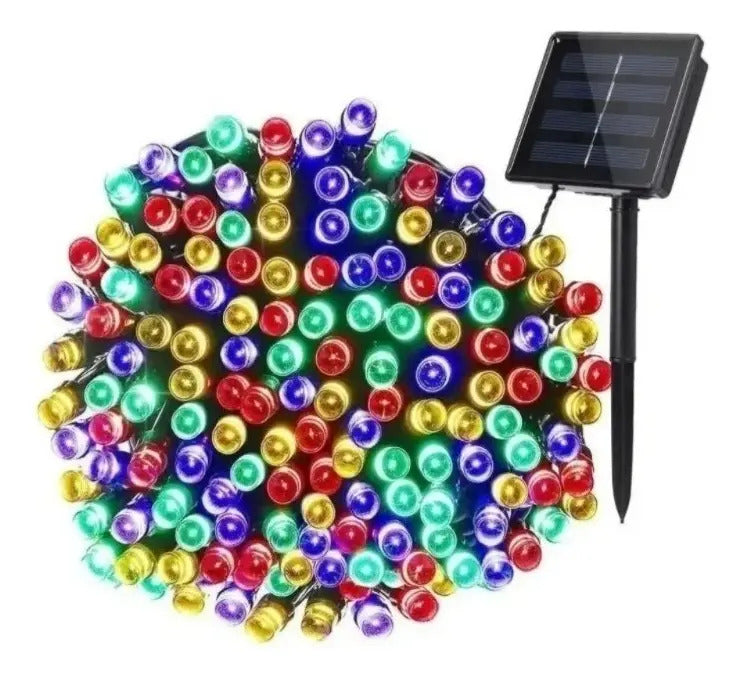 Luces Guirnalda Solares Navidad 100 Led 10m Decoración Navidad