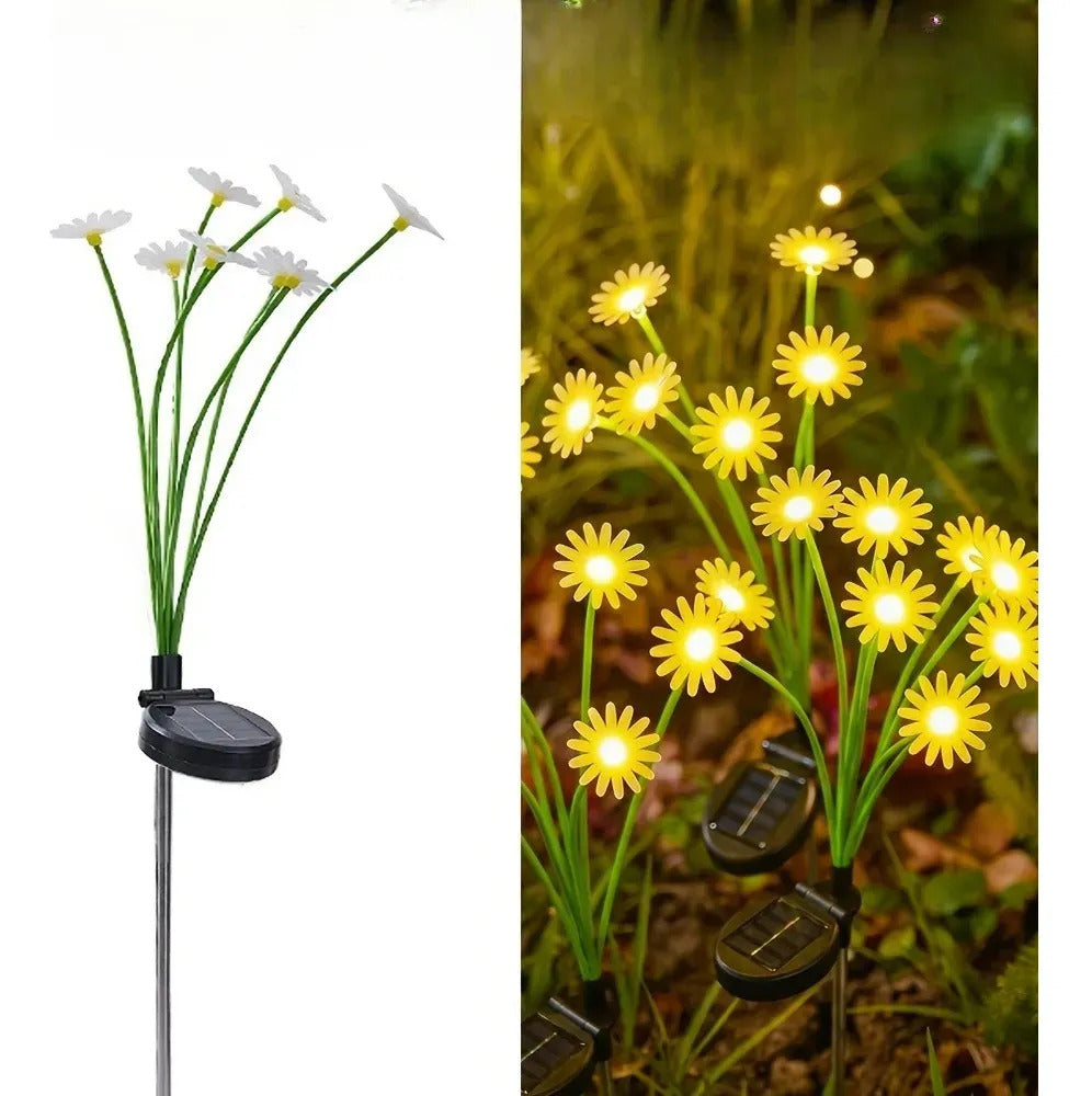 Pack 2 Luz Solar Decorativa Margaritas De 8 Led De Jardín