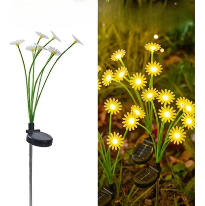 Pack 2 Luz Solar Decorativa Margaritas De 8 Led De Jardín