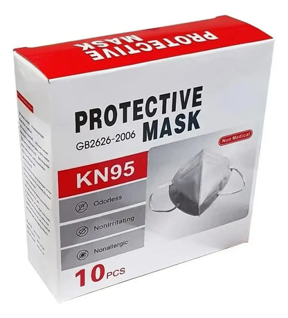 Mascarillas De Protección Kn95 Colores Blanco y Negro, Pack de 10, 50 y 100 unidades
