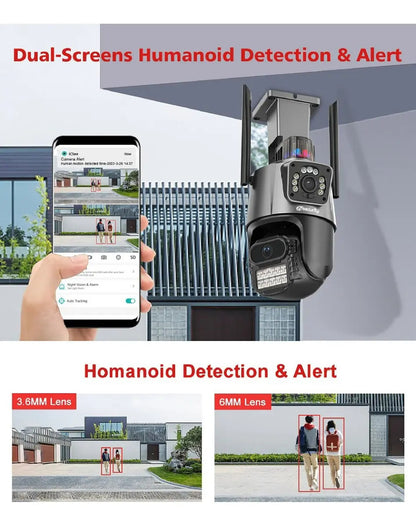 Cámara Vigilancia Wifi Exterior 2k 4mp Doble Lente Alarma