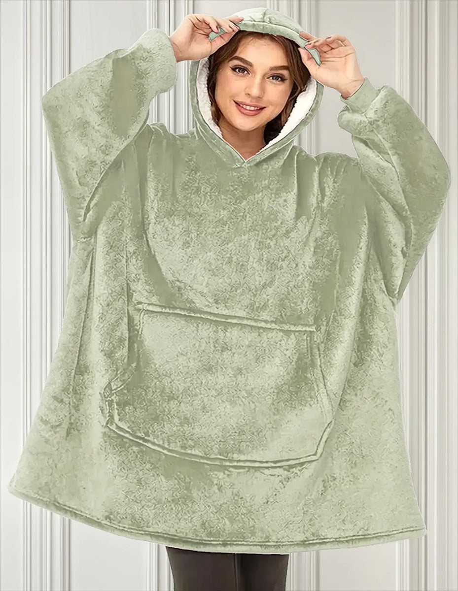 Poleron Sherpa Capucha Huggle Hoodie Chiporro Oversize Xxl
