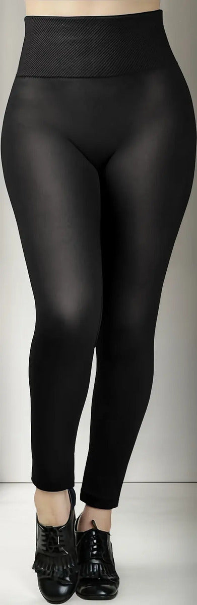 Calza Panty Leggins Polar Mujer Cintura Alta Elastizada