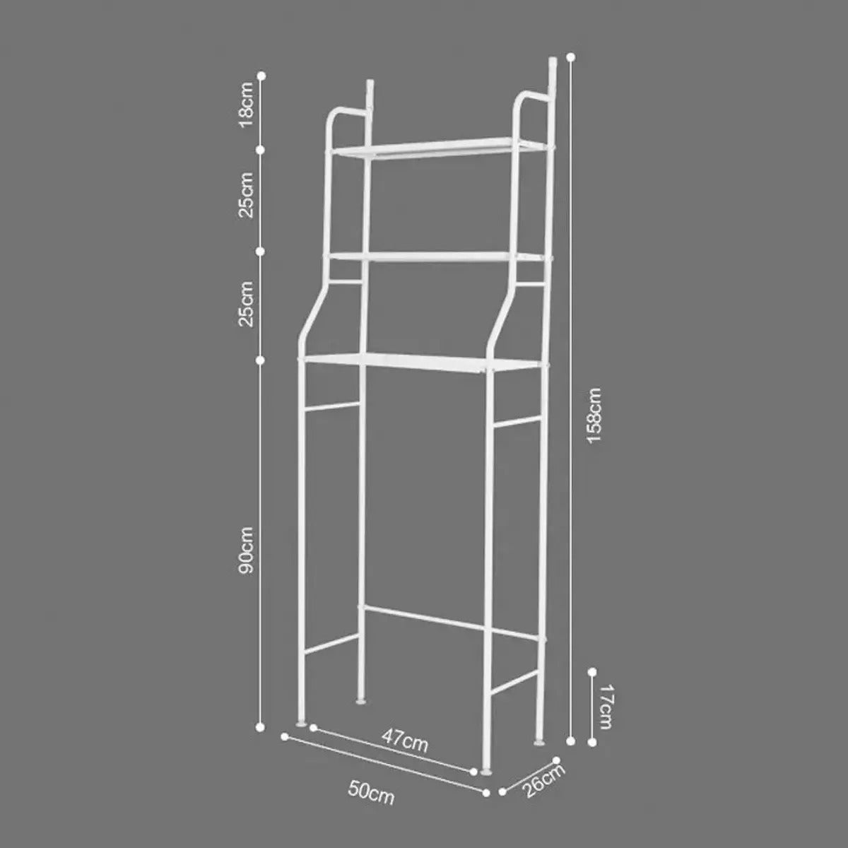 Estante Mueble Organizador Baño 3 Niveles Repisa Blanco