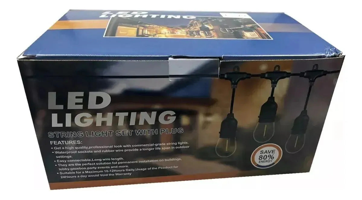 Guirnalda Luces Led 10 Metros Unible Exterior 10 Ampolletas