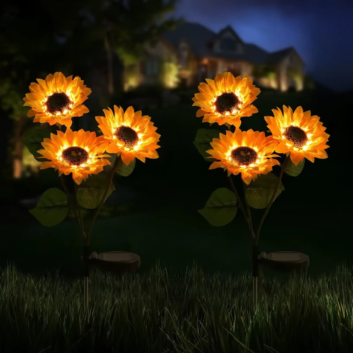 X2 Girasoles Led Solares Decoracion Patio Cesped Calido