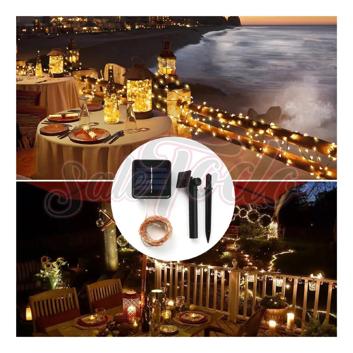 Guirnalda de Luces LED Hada Solar 10 m y 20m Luz Cálida Multicolor
