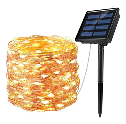 Guirnalda de Luces LED Hada Solar 10 m y 20m Luz Cálida Multicolor