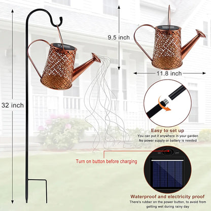 Regadera Jardin Lampara Solar Led Patio Decoracion Exterior