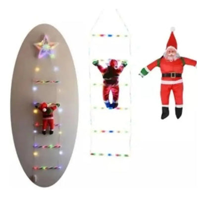 Viejo Pascuero En Escalera 1.6m Con Luces Led Solares