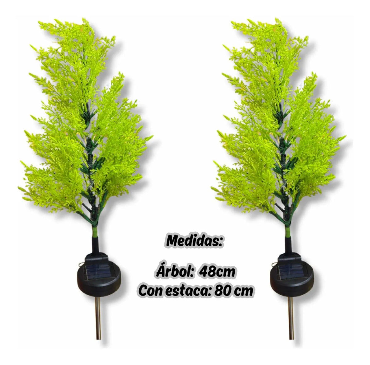 Pack 2 Luces LED Solares Decorativas para Jardín – Diseño Pino